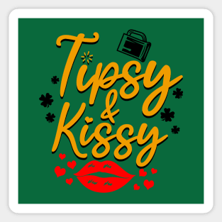 Funny Saint Patrick's Day Shamrock Drinking Kiss Me I'm Irish Meme Sticker